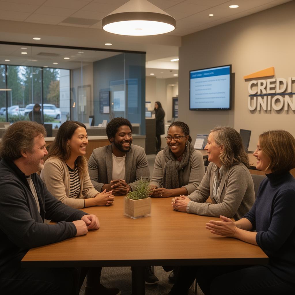 Members meeting in the branch lobby