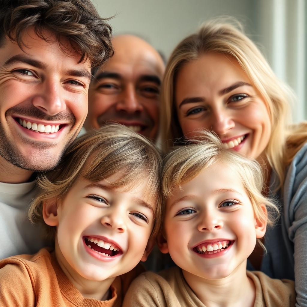 Happy family with bright smiles