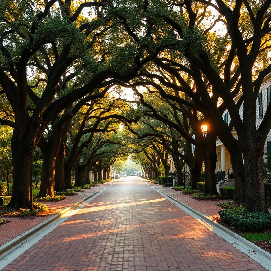 Oak-lined Charleston street
