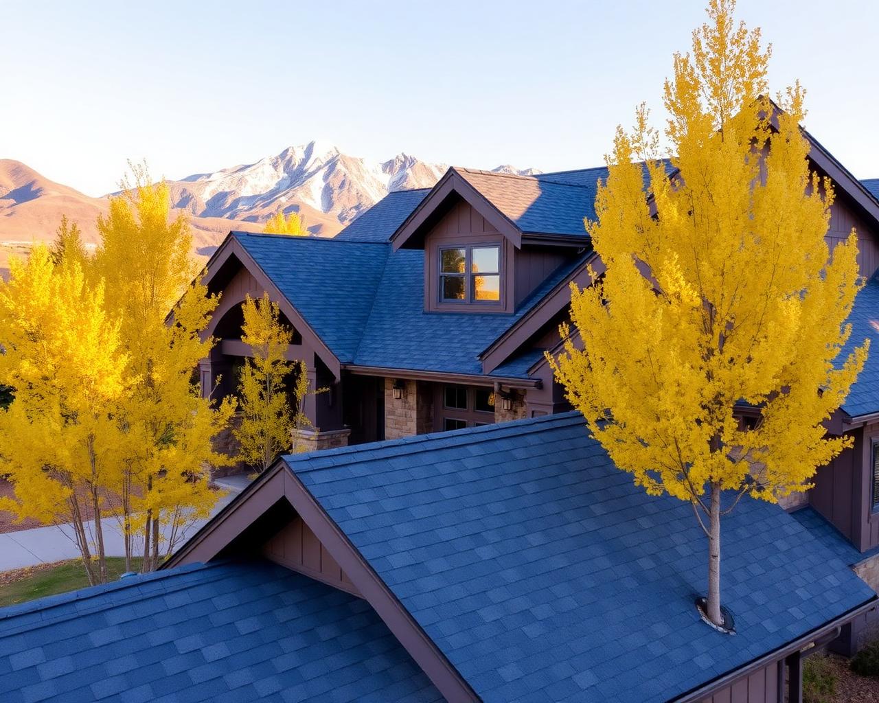 A finished Summit Ridge roof on a craftsman home in the Wasatch foothills
