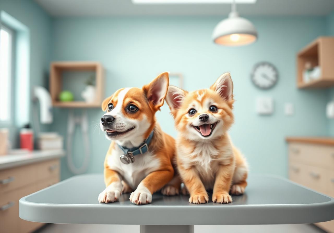 Happy pets at the clinic