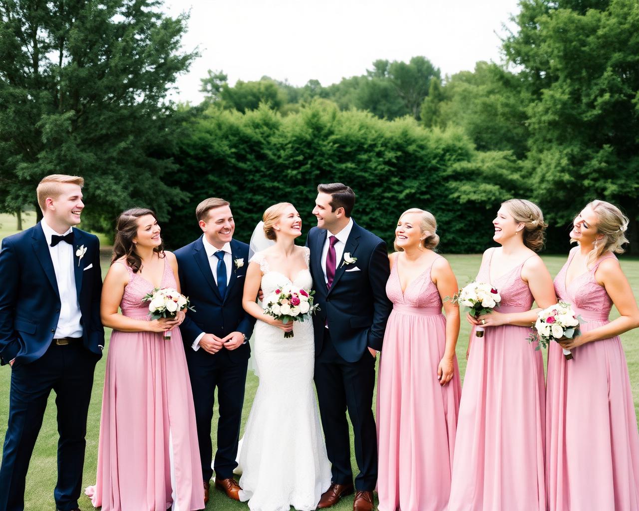 Wedding party group portrait